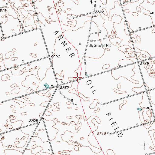 Topographic Map of Armer Oil Field, TX