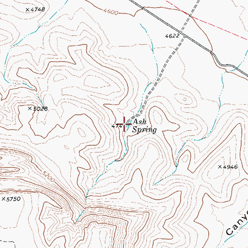 Topographic Map of Ash Spring, TX