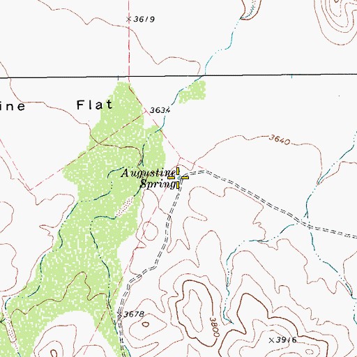 Topographic Map of Augustine Spring, TX