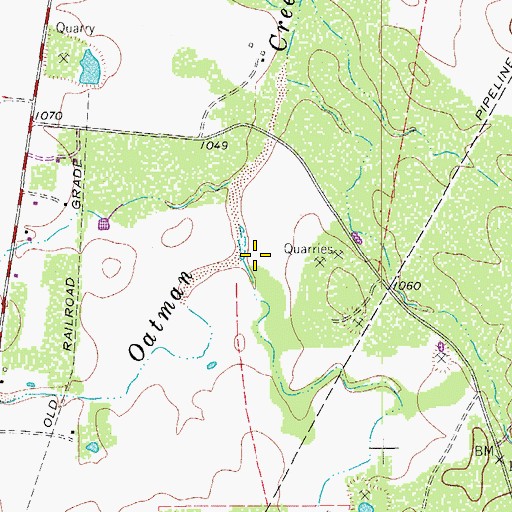 Topographic Map of Bailey Branch, TX
