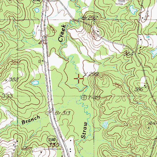 Topographic Map of Bailey Branch, TX