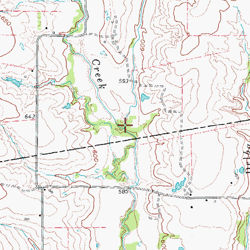 Topographic Map of Bailey Creek, TX