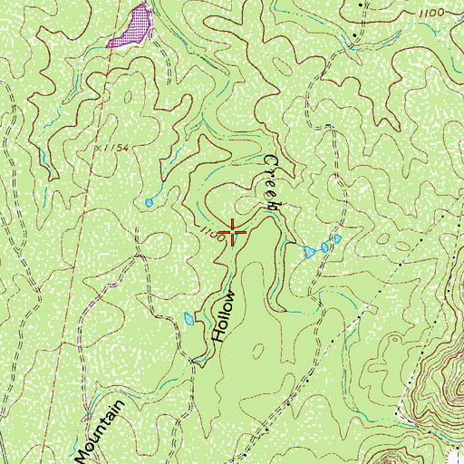Topographic Map of Bald Mountain Hollow, TX