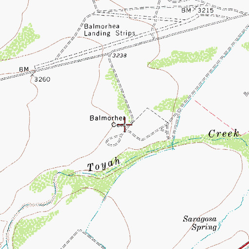 Topographic Map of Balmorhea Cemetery, TX