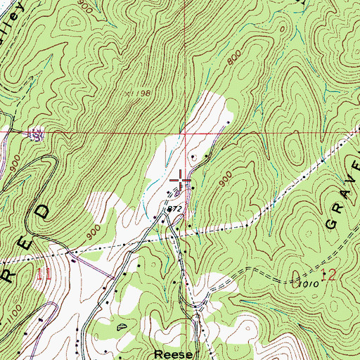 Topographic Map of Red Valley Church, AL