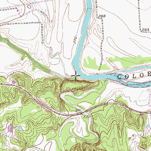 Topographic Map of Bartons Creek, TX