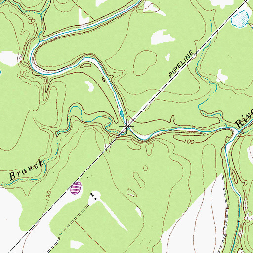Topographic Map of Bear Branch, TX