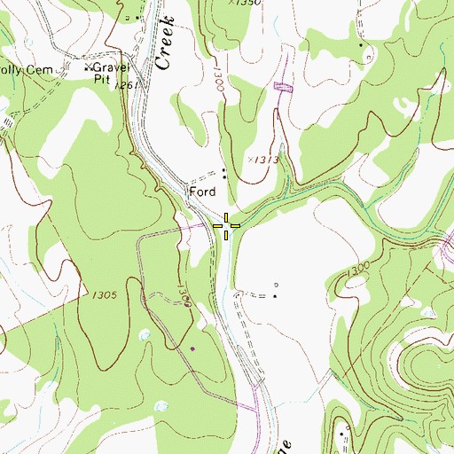 Topographic Map of Bear Creek, TX