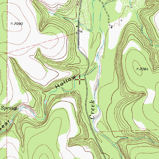 Topographic Map of Bear Hollow, TX