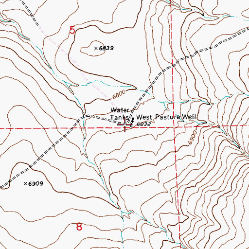 Topographic Map of West Pasture Well, AZ