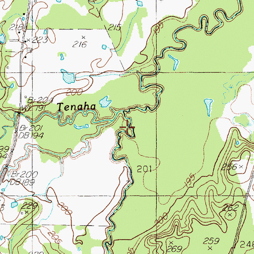 Topographic Map of Beauchamp Creek, TX