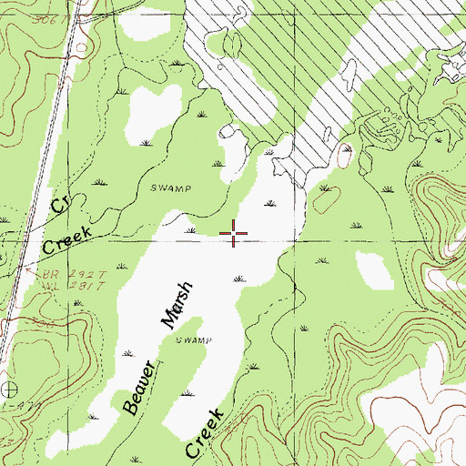 Topographic Map of Beaver Marsh, TX