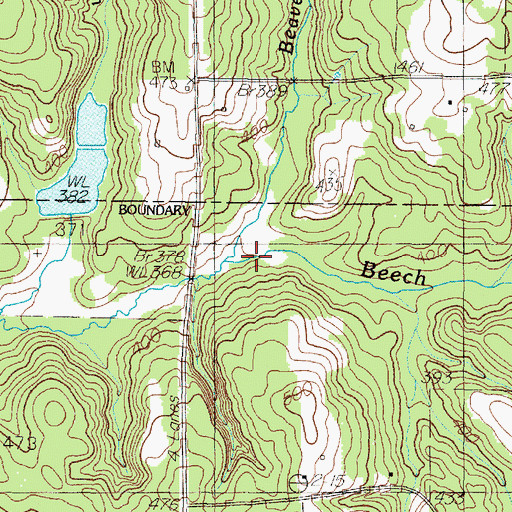 Topographic Map of Beaver Pond Creek, TX