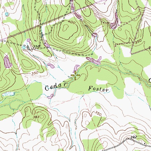 Topographic Map of Bee Branch, TX
