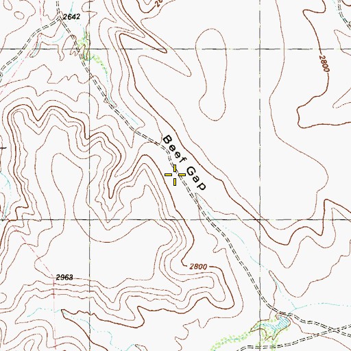 Topographic Map of Beef Gap, TX