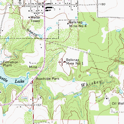 Topographic Map of Belknap Mine Number 1, TX