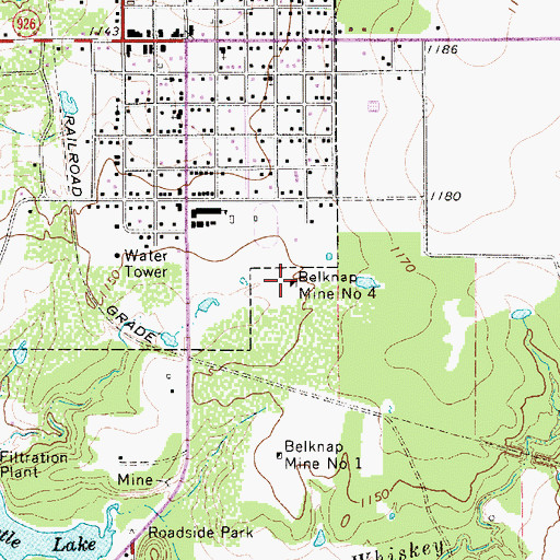 Topographic Map of Belknap Mine Number 4, TX