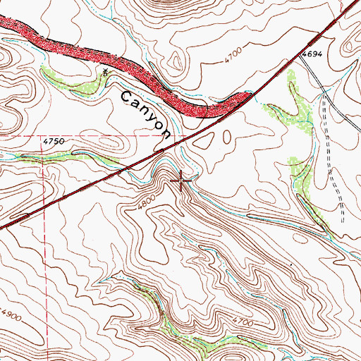 Topographic Map of Bell Canyon, TX