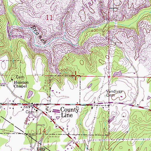 Topographic Map of Thermal Number 1 Mine, AL