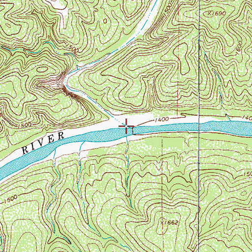 Topographic Map of Big Bluff Creek, TX