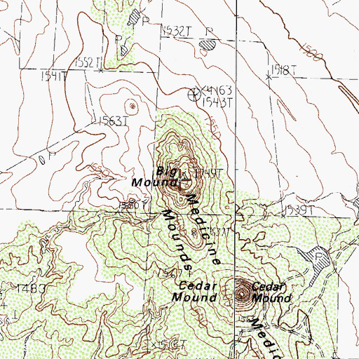 Topographic Map of Big Mound, TX