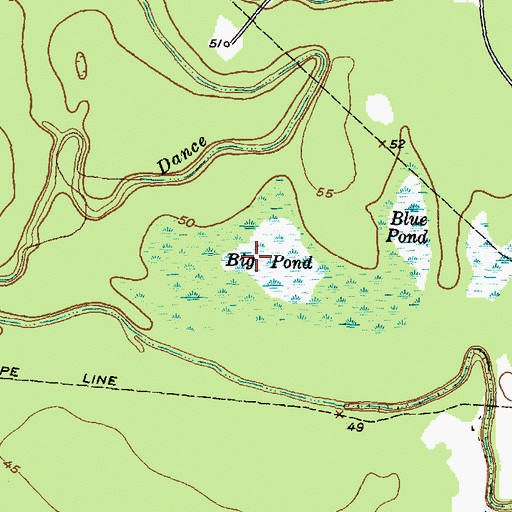 Topographic Map of Big Pond, TX
