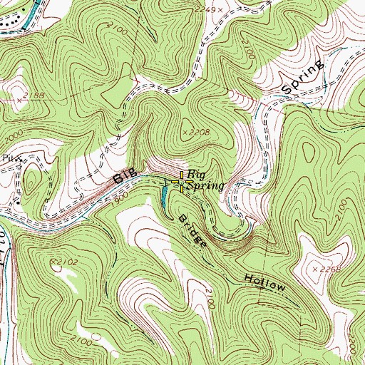 Topographic Map of Big Spring, TX