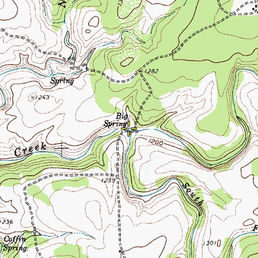 Topographic Map of Big Spring, TX