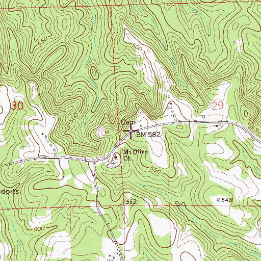 Topographic Map of Edwards Cemetery, AL