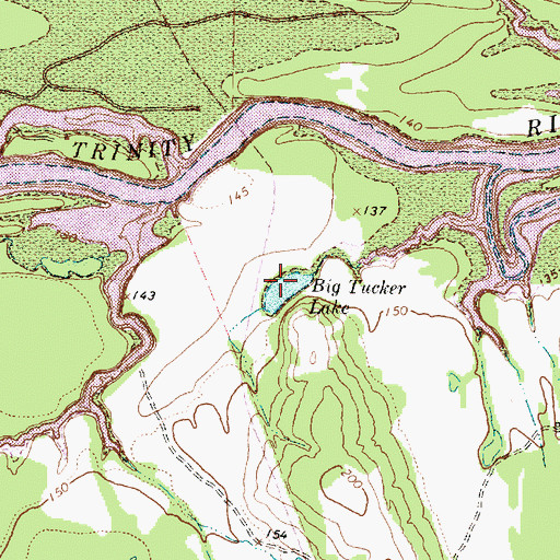Topographic Map of Big Tucker Lake, TX