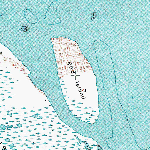 Topographic Map of Bird Island, TX