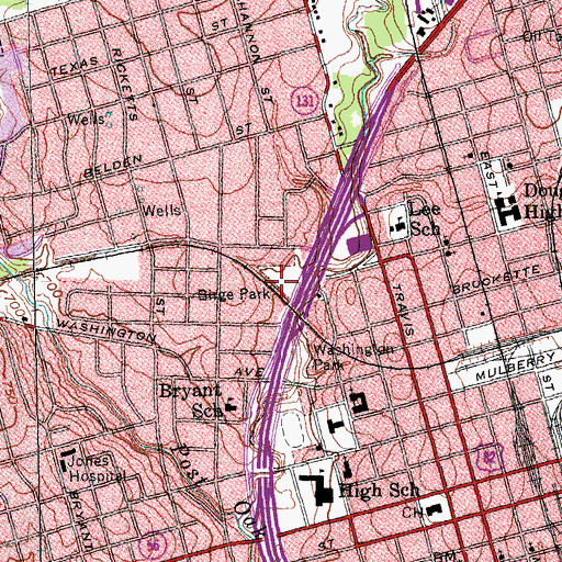 Topographic Map of Birge Park, TX