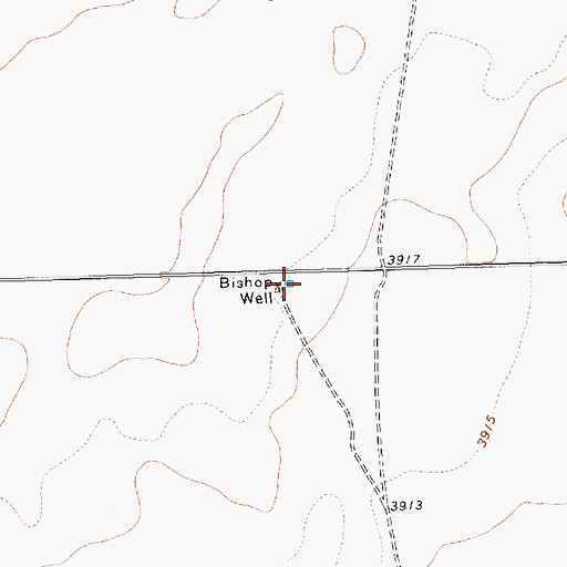 Topographic Map of Bishop Well, TX