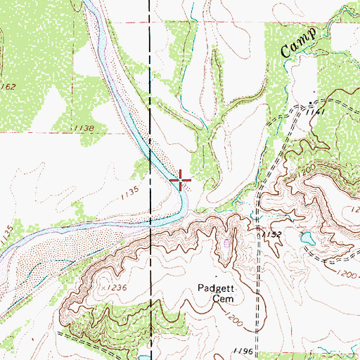 Topographic Map of Bitter Creek, TX