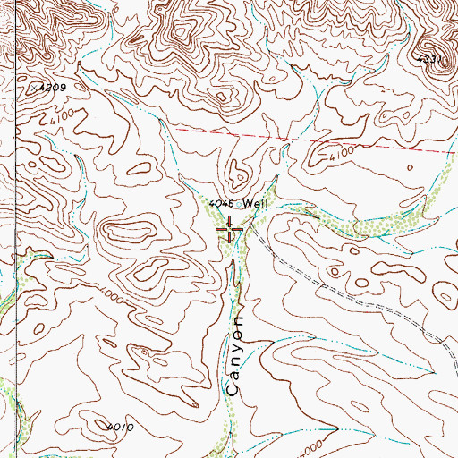 Topographic Map of Bitter Well Canyon, TX