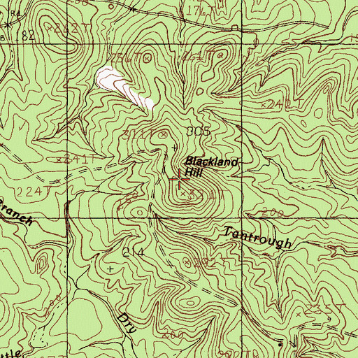 Topographic Map of Blackland Hill, TX