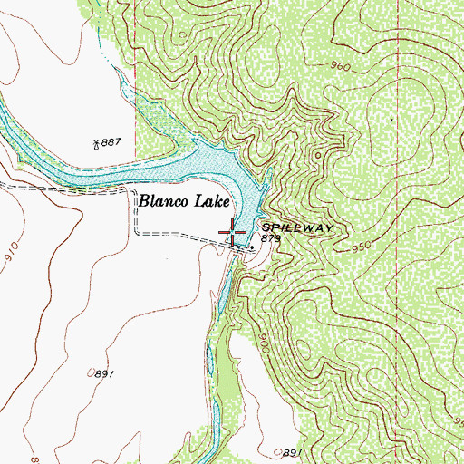 Topographic Map of Blanco Lake, TX