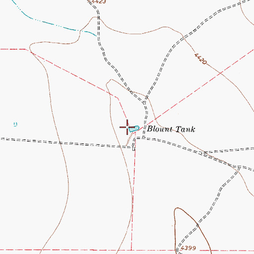 Topographic Map of Blount Tank, TX
