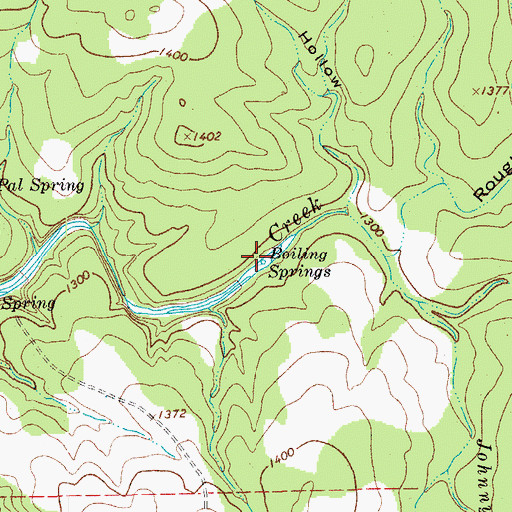 Topographic Map of Boiling Springs, TX