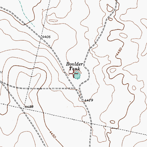 Topographic Map of Boulder Tank, TX