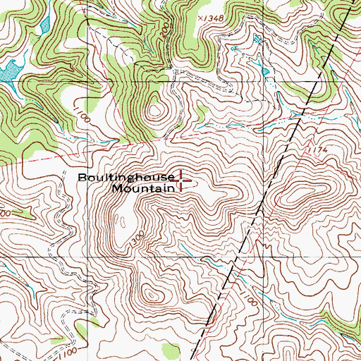 Topographic Map of Boultinghouse Mountain, TX