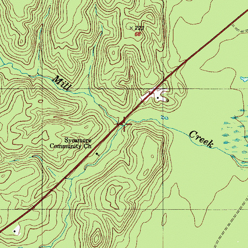 Topographic Map of Brack Creek, TX