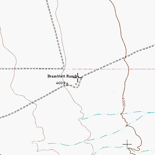 Topographic Map of Bramblett Ranch, TX