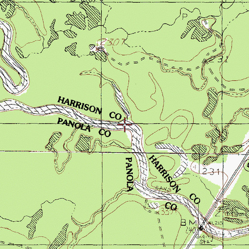 Topographic Map of Brandy Branch, TX
