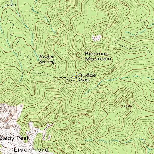 Topographic Map of Bridge Gap, TX