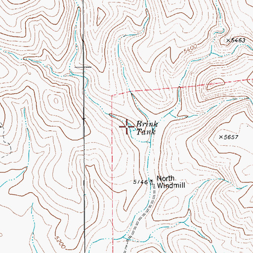 Topographic Map of Brink Tank, TX