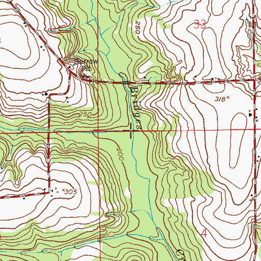 Topographic Map of Bear Branch, AL