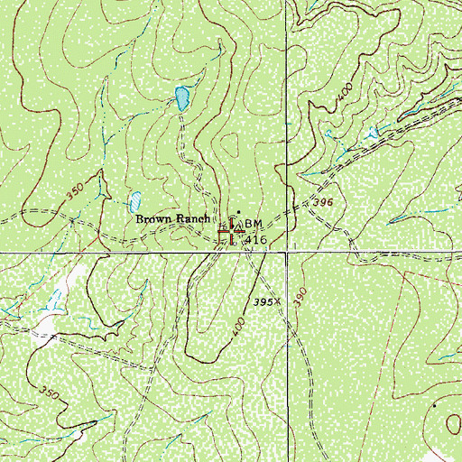 Topographic Map of Brown Ranch, TX