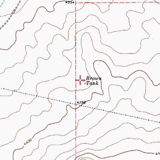Topographic Map of Brown Tank, TX