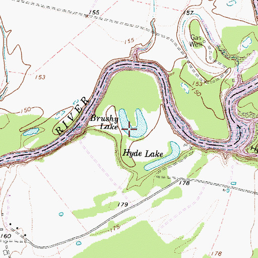 Topographic Map of Brushy Lake, TX